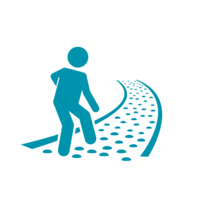 Illustration of someone on a walking path